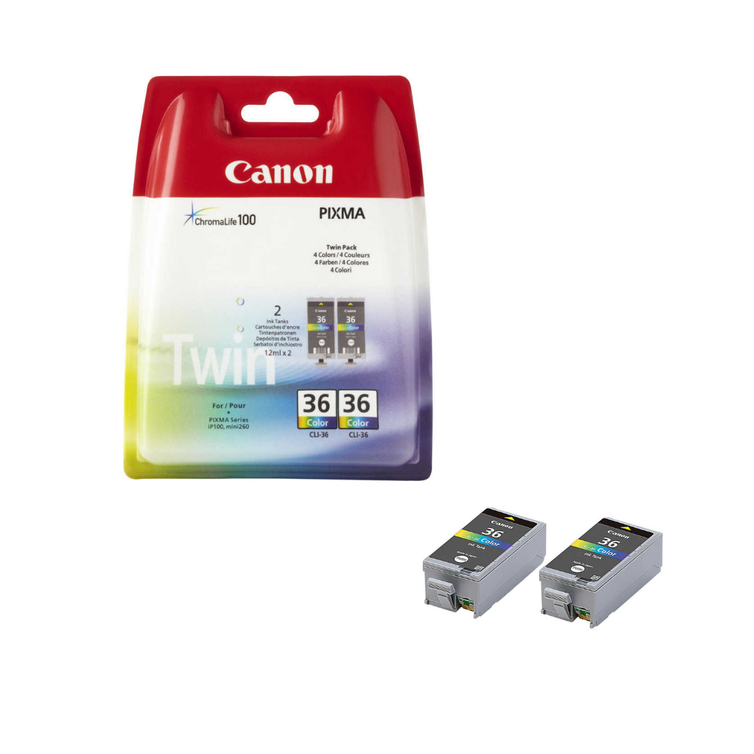 Canon CLI-36 Renkli Orjinal Kartuş İkili Paket