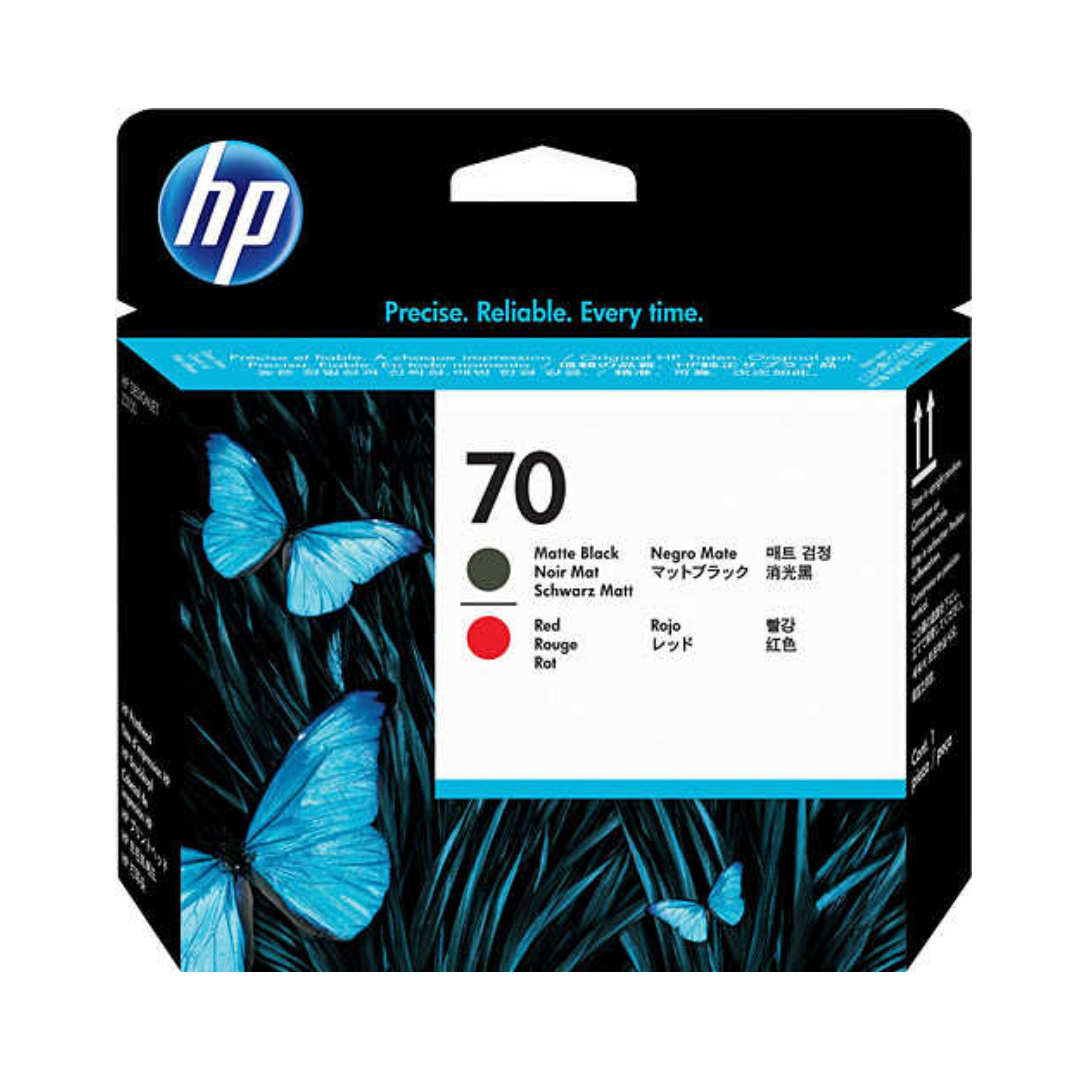 Hp 70-C9409A Orjinal Mat Siyah Ve Kırmızı Baskı Kafası