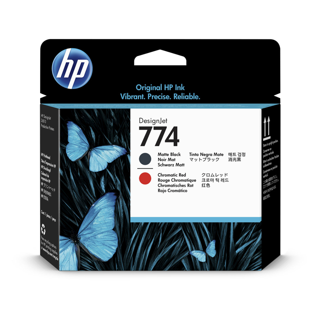 Hp 774 -P2V97A Orjinal Mat Siyah/Kromatik KırmızıBaskı Kafası