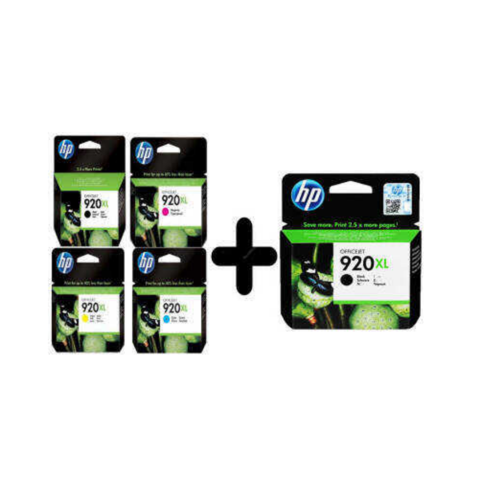 HP 920XL Orjinal Set + 920XL Siyah Orjinal Kartuş