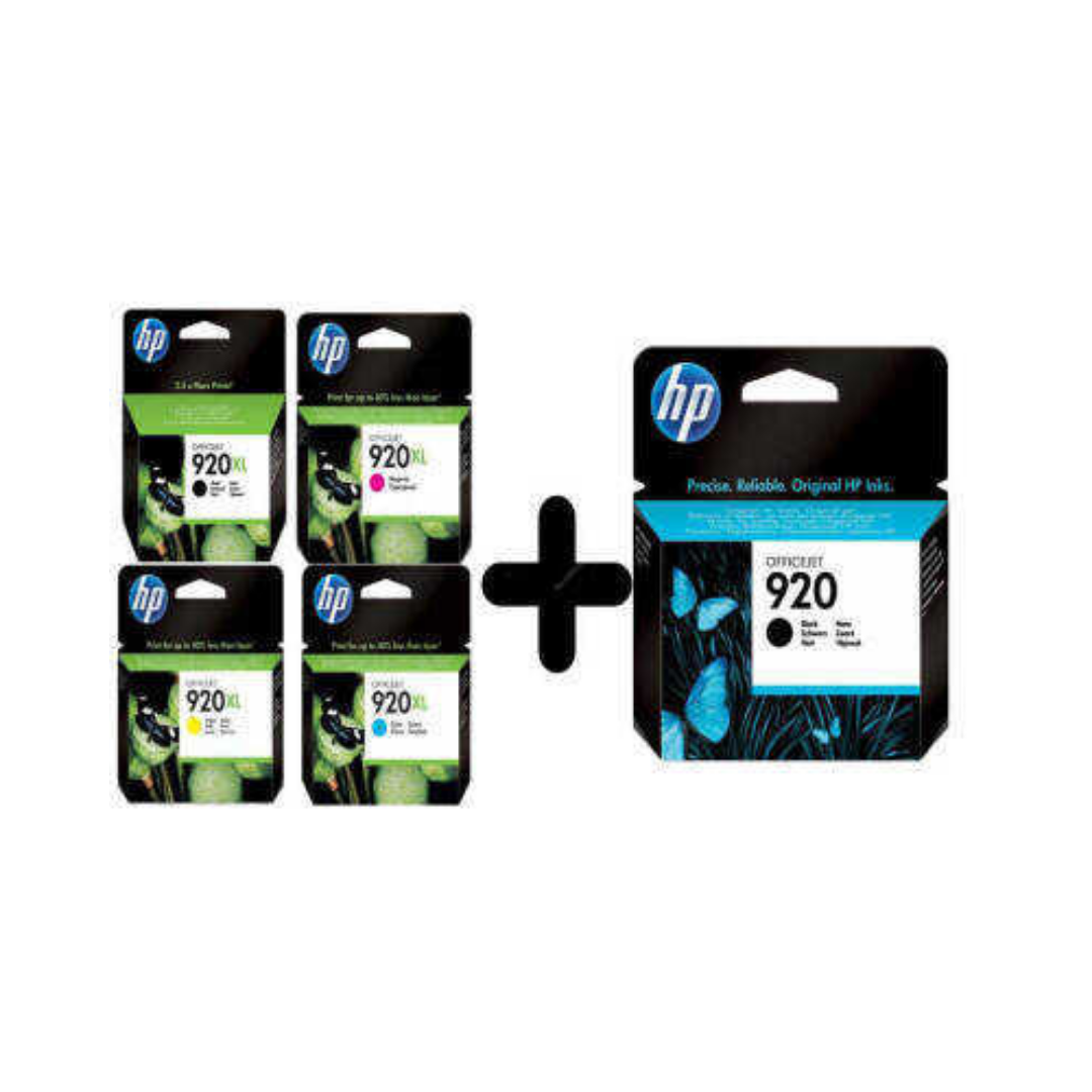 HP 920XL Set + 920 Siyah Orjinal Kartuş
