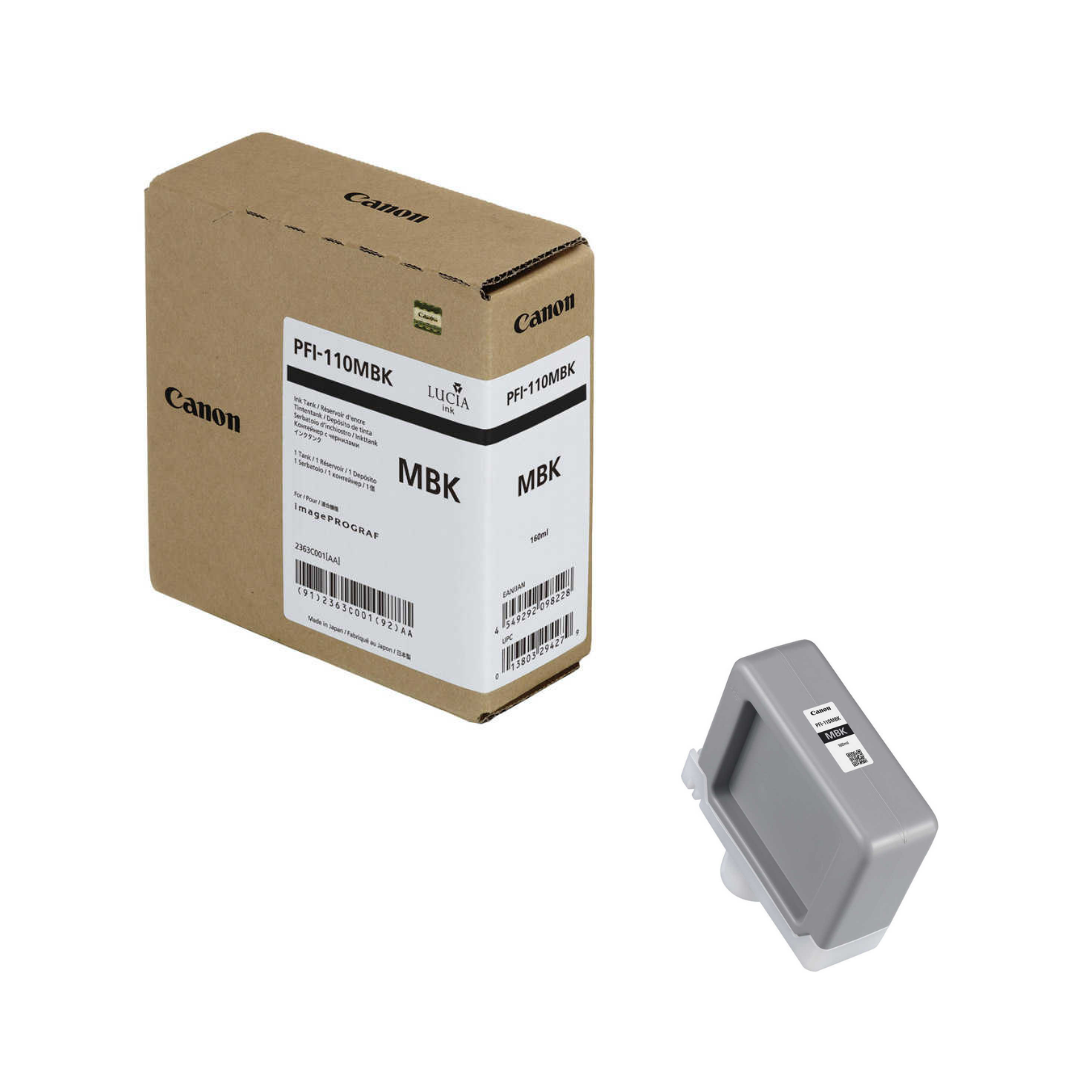 Canon PFI-110MBK Mat Siyah Orjinal Kartuş