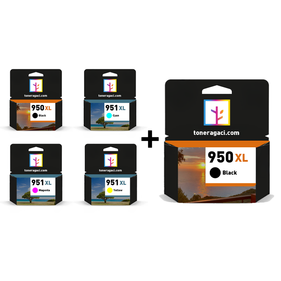 Hp 950XL/951XL + 950XL  Muadil Kartuş Paketi